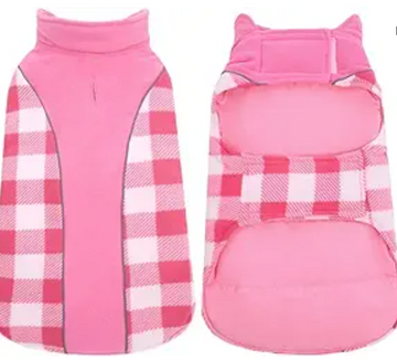 Kuoser Reversible Dog Coat, Warm Waterproof Dog Jacket, British Style Plaid Dog Winter Coats, Puppy Cold Weather Vest Windproof Outdoor Clothes Dog Snow Jackets for Large Dogs XXL